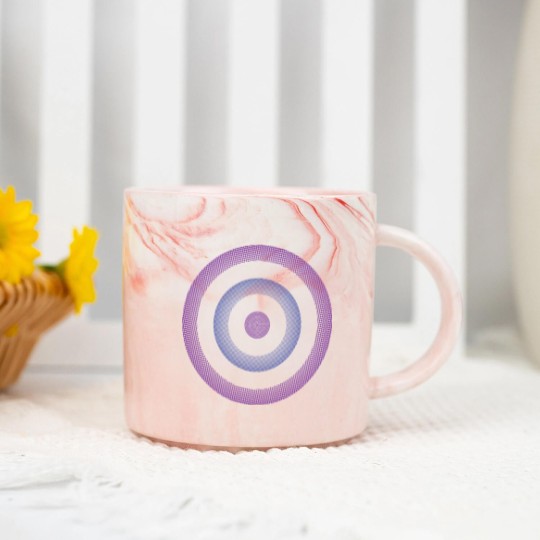 Discover Hawkeye Bullseye Target Logo Symbol Marble Mugs