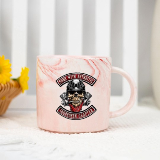 Discover Sons With Arthritis Ibuprofen Chapter Funny Biker Skull Marble Mugs
