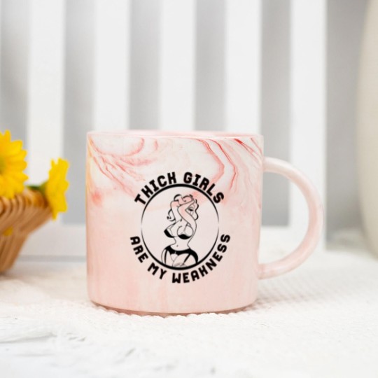 Discover Thick Girls Are My Weakness Funny Slogan Marble Mugs