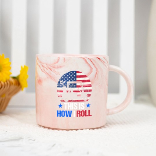 Discover Golf Cart This Is How I Roll USA Flag Golfer 4th Of July Marble Mugs