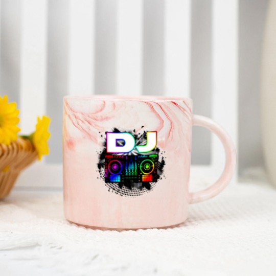 Discover Dj Music Lover Music Player Sound Cool Funny Gift Marble Mugs