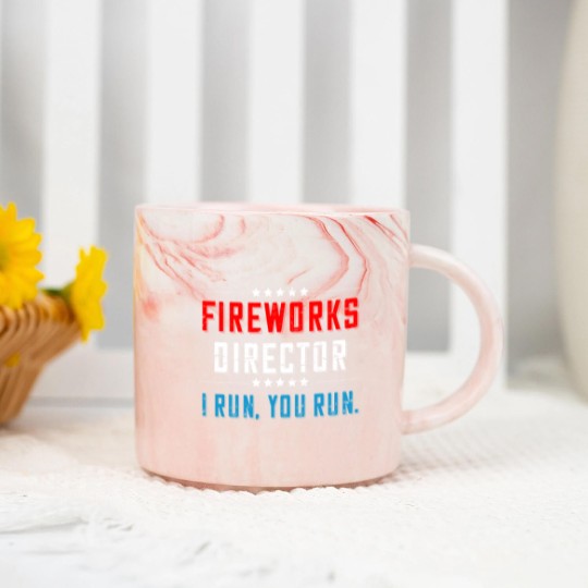 Discover 4th Of July Fireworks Director I Run You Run Marble Mugs - 4th Of July Fireworks Director Funny - Marble Mugs