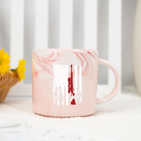 Discover Deer Hunting American Flag Marble Mugs
