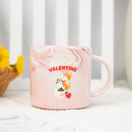 Discover Meowy Valentine Cats Kitten Cat Valentines Day Marble Mugs