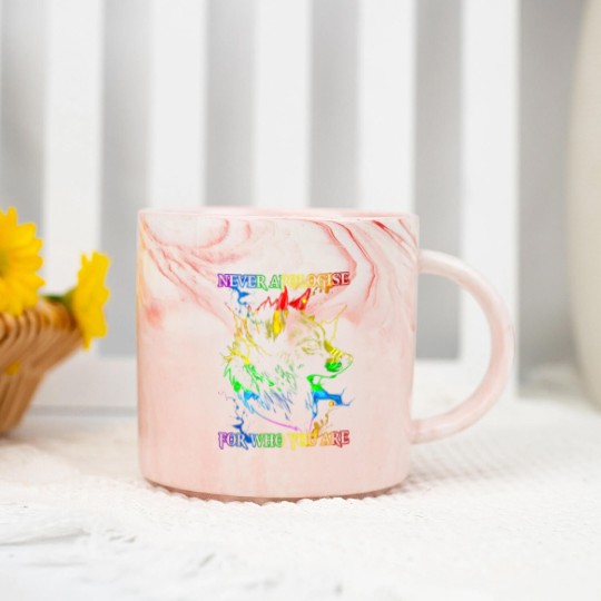Discover Rainbow Wolf Marble Mugs Gay Wolfs Rainbow Wolfs skin Gay Pride LGBT