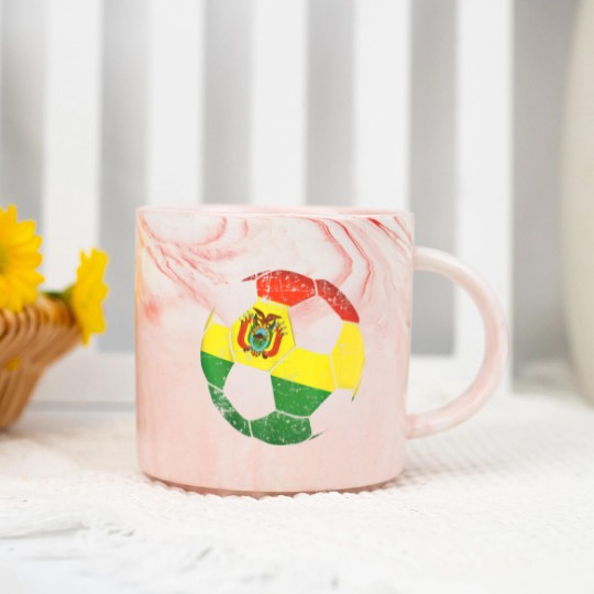 Discover Bolivia Soccer Ball Flag Marble Mugs