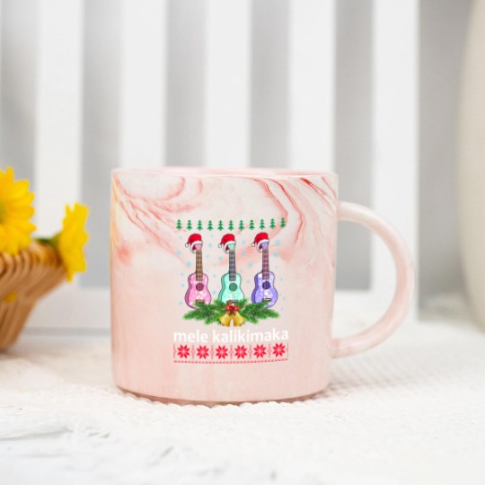 Discover Mele Kalikimaka Marble Mugs Ukulele Guitar Hawaii Christmas Marble Mugs