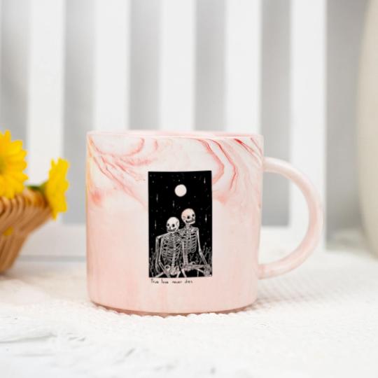 Discover true love never dies - Skeletons - Marble Mugs