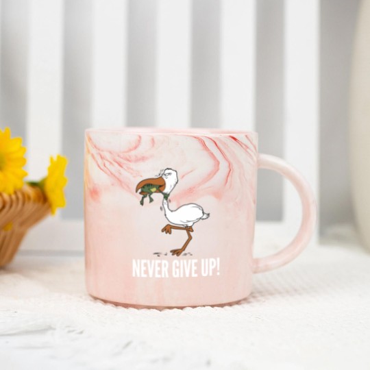 Discover Never Give Up Marble Mugs