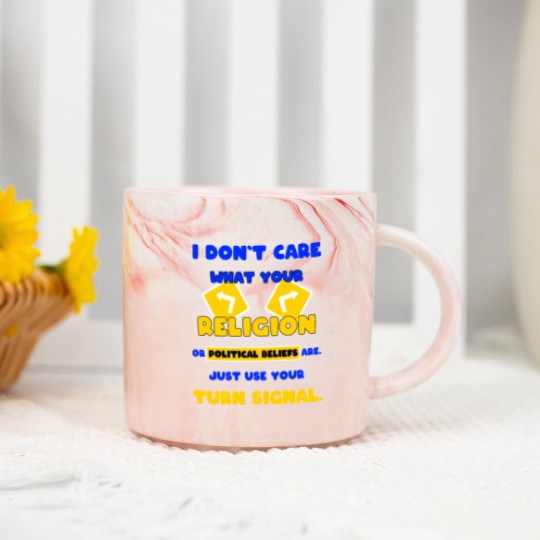 Discover Turn signal use road traffic idiots stupid Marble Mugs