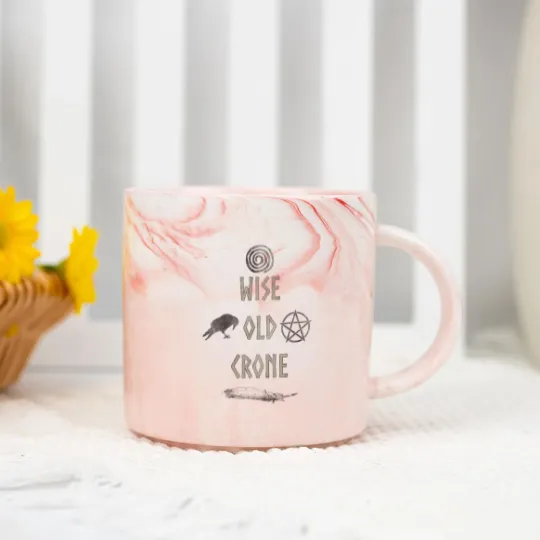 Discover Wise Old Crone Wicca Pagan Triple Goddess Feminist Marble Mugs