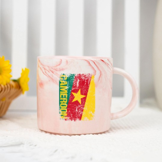 Discover Cameroon Flag Vintage Distressed Marble Mugs