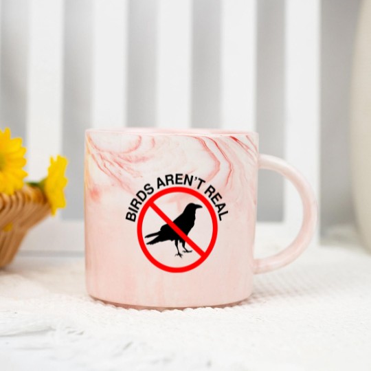 Discover Birds Aren't Real Prohibited Sign Premium Marble Mugs