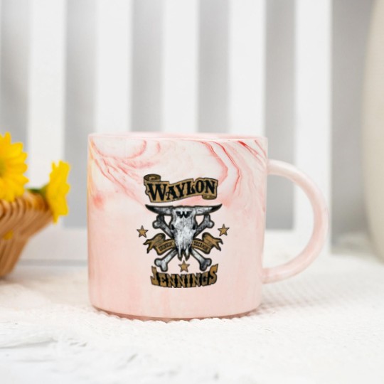 Discover Waylon Jennings Logo Design Classic Marble Mugs
