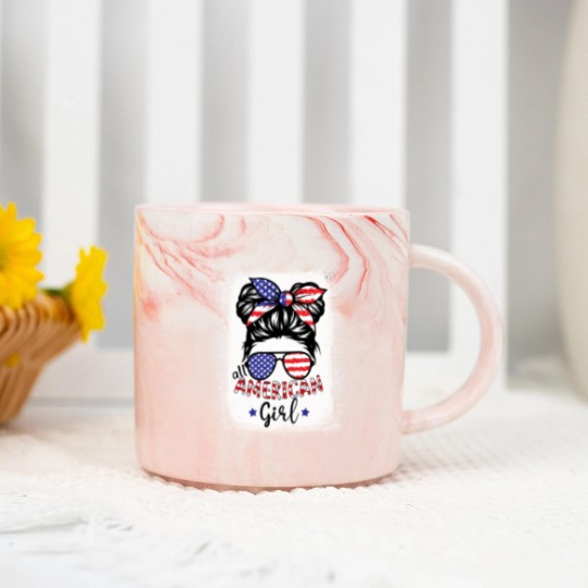 Discover All American Girl Bleached Marble Mugs Patriotic July 4th Marble Mugs