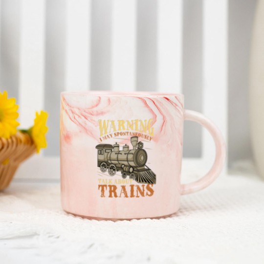 Discover Trains Railroad Train Lover - Train - Marble Mugs