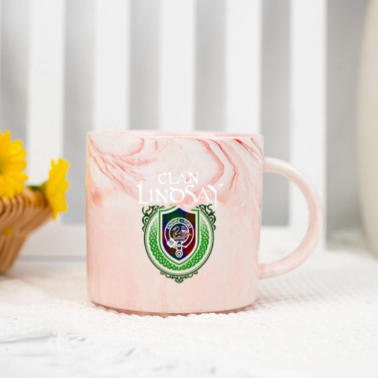 Discover Lindsay Surname Scottish Clan Tartan Crest Badge Marble Mugs