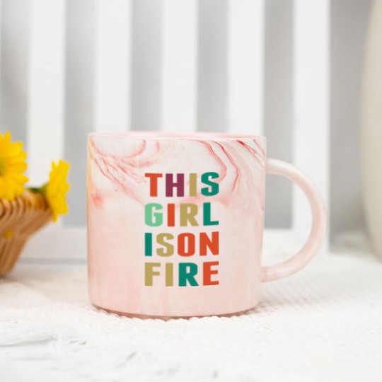 Discover This Girl Is Girl On Fire Marble Mugs