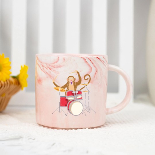 Discover Monkey Playing Drums Drummer Band The Animal Marble Mugs