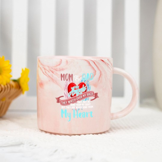Discover Mom & Dad My Angels Marble Mugs - in memory of parents In Heaven Marble Mugs