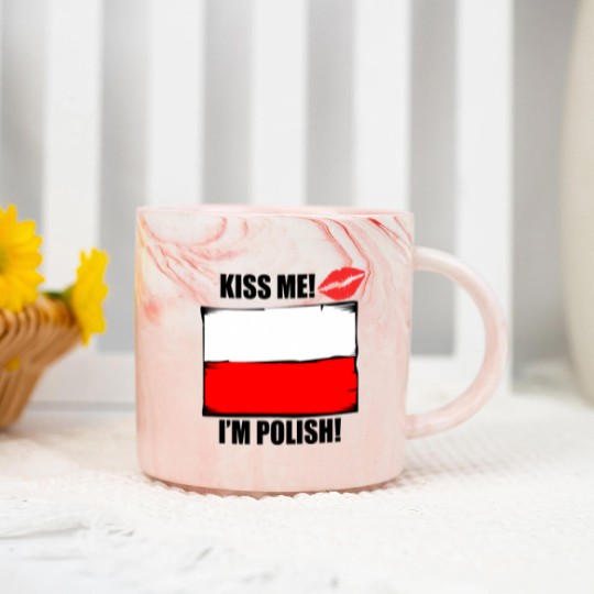 Discover Kiss Me I'm Polish Marble Mugs