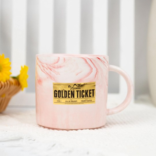 Discover Willy Wonka Golden Ticket Marble Mugs