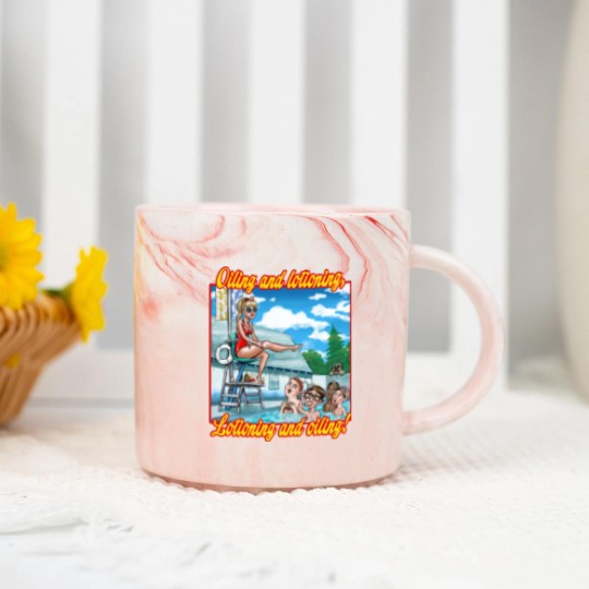 Discover Oiling and Lotioning - TEXT - The Sandlot - Marble Mugs