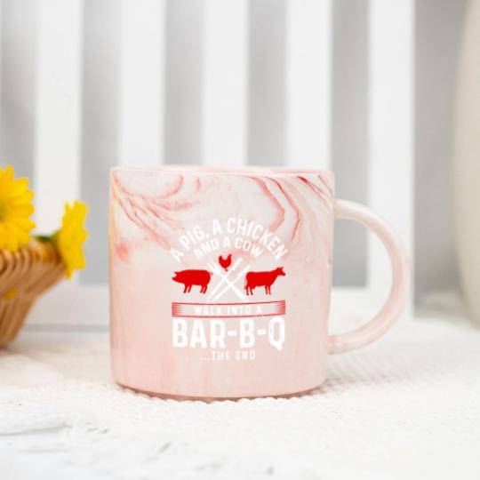 Discover Grill Barbecue BBQ Season Meat Grillmaster Gift Marble Mugs