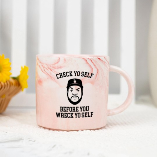Discover Check Yo self before you wreck yo self - Ice Cube - Marble Mugs
