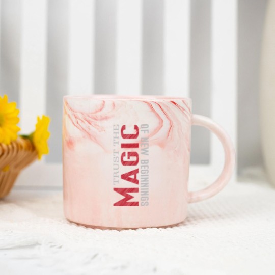 Discover trust the magic of new beginnings Marble Mugs