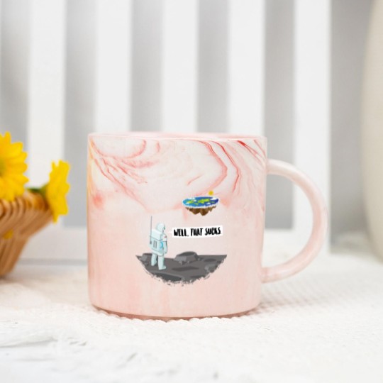Discover Funny Flat Earth Astronaut - Well That Sucks Marble Mugs