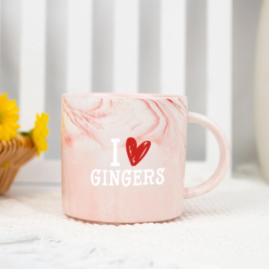 Discover Redhead Lover Irish Red Haired Men Women I Love Gingers Marble Mugs