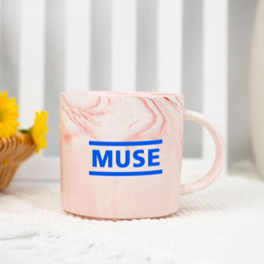 Discover Muse Unisex Marble Mugs: Dark Blue Logo