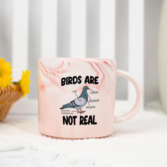Discover Birds Are Not Real Bird Spies Conspiracy Theory Birds Marble Mugs