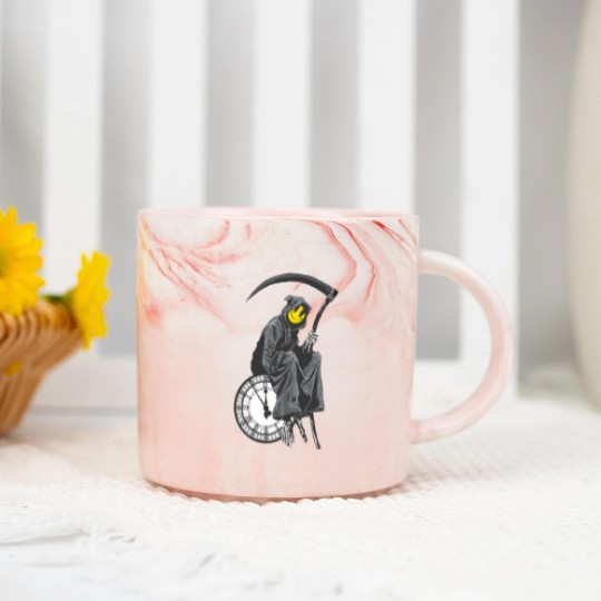 Discover banksy grim reaper clock Marble Mugs