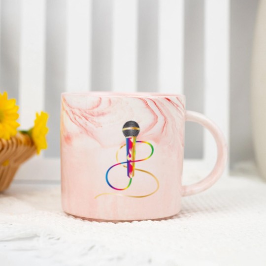 Discover stylish microphone with rainbow handle Marble Mugs