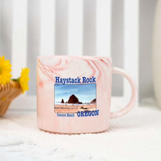 Discover Haystack Rock, Cannon Beach, Oregon - Haystack Rock - Marble Mugs