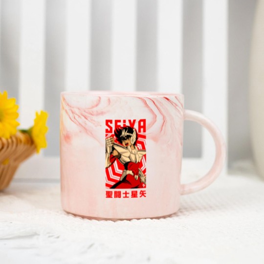Discover Pegasus Seiya == Saint Seiya == Vintage Anime Design - Seiya - Marble Mugs