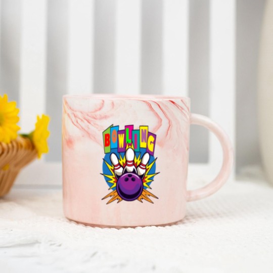 Discover Colorful Pin Bowling Marble Mugs
