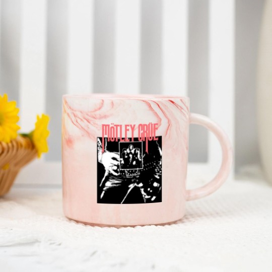Discover Vintage 2000's Original Motley Crue Rock Band Concert Too Fast For Love Tour Black & Red Marble Mugs