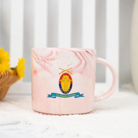 Discover Army 1st Infantry Division w Br Ribbon Marble Mugs