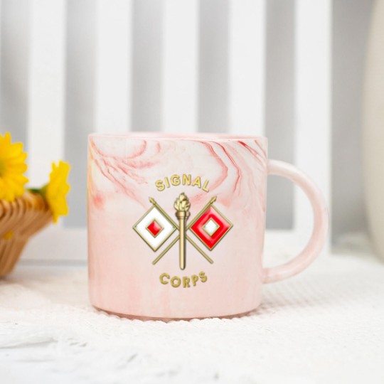 Discover Signal Corps Branch Insignia Marble Mugs