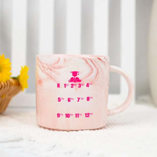 Discover handprint chart grow with me school year growth Marble Mugs