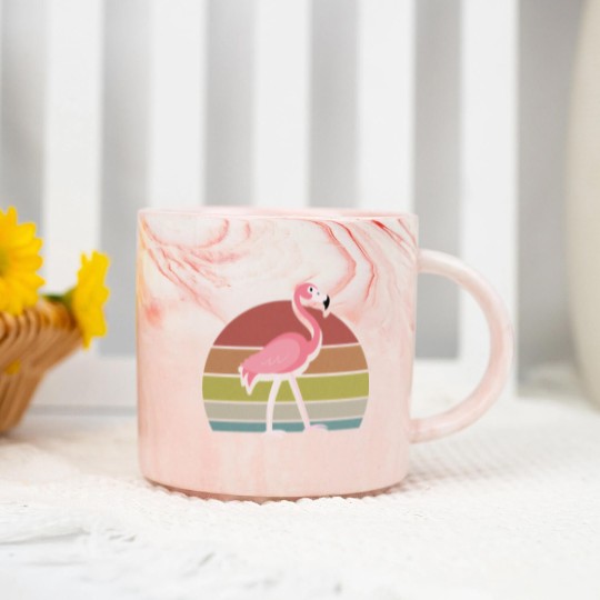 Discover Flamingo Marble Mugs Sunset Retro Vintage 70s Animal Nature Lovers - Flamingo - Marble Mugs