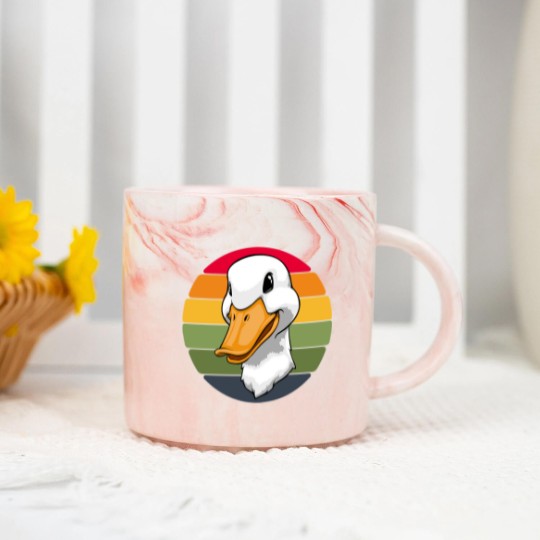 Discover Duck Head Retro Funny Water Ducklings Marble Mugs