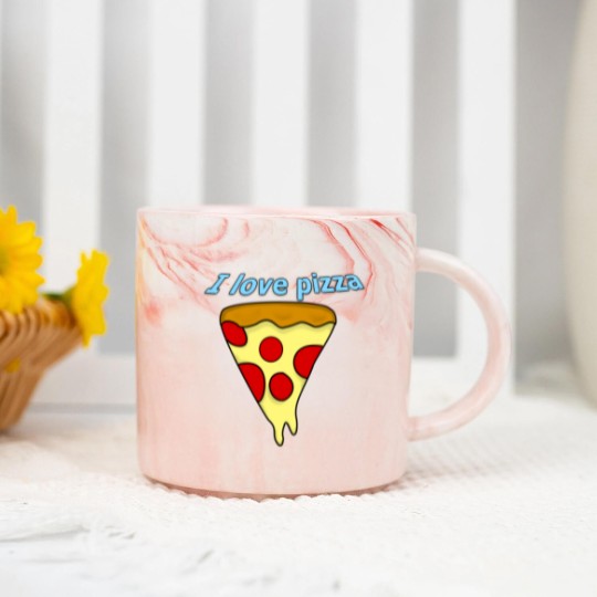 Discover I love pizza Marble Mugs