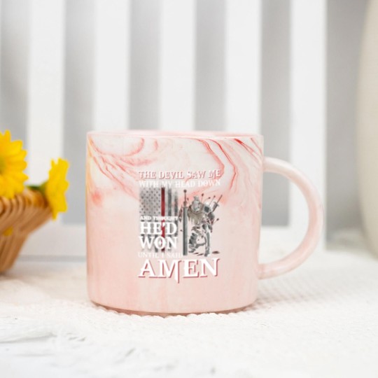 Discover The Devil Saw Me With My Head Down Thought He'D Won Marble Mugs - The Devil Saw Me With My Head Down Thou - Marble Mugs