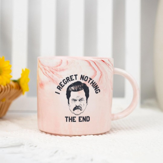 Discover Ron Swanson Parks and Rec I regret nothing - Parks And Rec - Marble Mugs