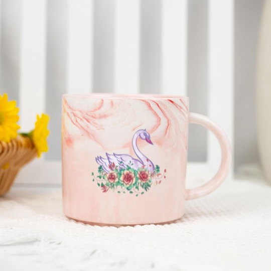Discover Swan gift animal lover Marble Mugs