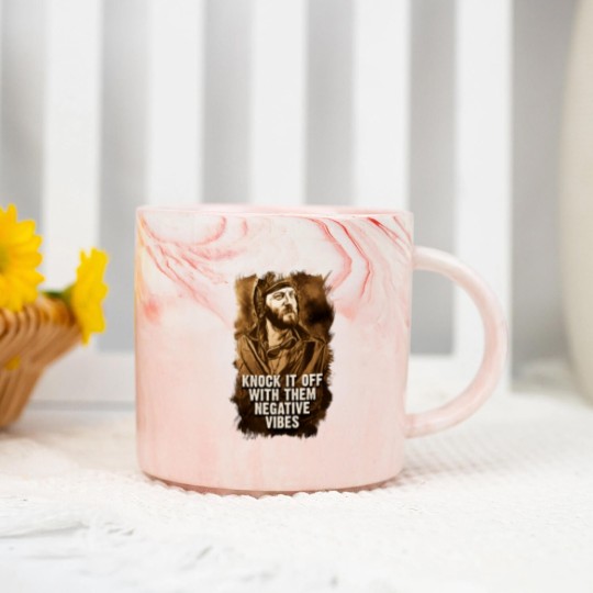 Discover Oddball Vintage Portrait Quote Knock It Off With Them Negative vibes - Oddball - Marble Mugs